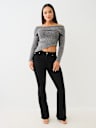 RIBBED OFF THE SHOULDER SWEATER