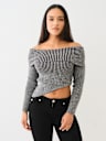 RIBBED OFF THE SHOULDER SWEATER