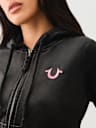 SUDADERA CON CAPUCHA Y CIERRE BIG T DE VELOUR CON LUREX