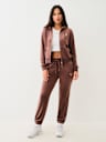 VELOUR LUREX BIG T ZIP HOODIE