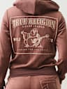 VELOUR LUREX BIG T ZIP HOODIE