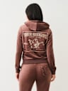 VELOUR LUREX BIG T ZIP HOODIE