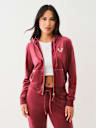SUDADERA CON CAPUCHA Y CIERRE BIG T DE VELOUR CON LUREX
