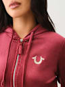 SUDADERA CON CAPUCHA Y CIERRE BIG T DE VELOUR CON LUREX