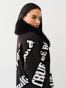 FUR TRIM LOGO CARDIGAN