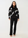 FUR TRIM LOGO CARDIGAN