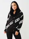 FUR TRIM LOGO CARDIGAN