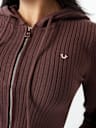 SHRUNKEN TWO-WAY ZIP HOODED SWEATER