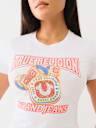 CAMISETA PEQUEÑA CON LOGOTIPO DE ANILLOS BRILLANTES CRISTAL