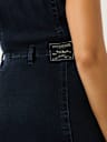 DENIM SLEEVELESS MOTO MINI DRESS