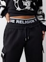 PANTALONES JOGGER BOYFRIEND CON CINTURA ELÁSTICA CON MARCA