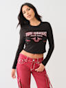 FADED WESTERN LOGO RIB BABY TEE