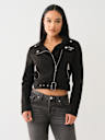 FAUX SUEDE MOTO JACKET