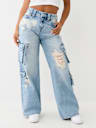 BOBBI DISTRESSED BAGGY CARGO JEAN