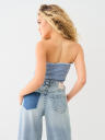 DENIM SMOCKED TUBE TOP