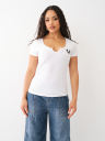 CRYSTAL METALLIC BUDDHA NOTCH TEE