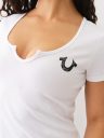 CRYSTAL METALLIC BUDDHA NOTCH TEE