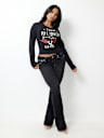 DISTRESSED LOGO LONG SLEEVE BABY TEE