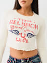 DISTRESSED LOGO LONG SLEEVE BABY TEE