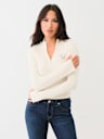 RIB KNIT QUARTER-ZIP MOCK NECK SWEATER