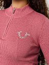 RIB KNIT QUARTER-ZIP MOCK NECK SWEATER