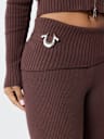 FOLDOVER WAIST RIB BOOTCUT PANT