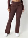 FOLDOVER WAIST RIB BOOTCUT PANT