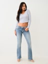 RIBBED HORSESHOE LONG SLEEVE TOP