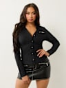 POPLIN EMBROIDERED LOGO V NECK SHIRT