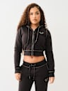 CROP BIG T ZIP HOODIE