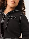 CROP BIG T ZIP HOODIE