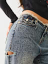 BOBBI FRAYED LOW RISE BAGGY JEAN