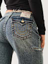 BOBBI FRAYED LOW RISE BAGGY JEAN
