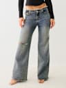 BOBBI FRAYED LOW RISE BAGGY JEAN
