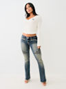 BECCA MOTO LOW RISE BOOTCUT JEAN