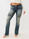 BECCA MOTO LOW RISE BOOTCUT JEAN