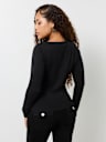 CRYSTAL LOGO SCOOP NECK SWEATER