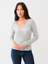 CRYSTAL LOGO SCOOP NECK SWEATER