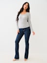 CRYSTAL LOGO SCOOP NECK SWEATER