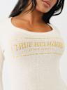 CRYSTAL LOGO SCOOP NECK SWEATER