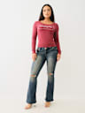 CRYSTAL LOGO SCOOP NECK SWEATER