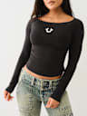HORSESHOE BOAT NECK LONG SLEEVE TEE