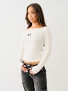 HORSESHOE BOAT NECK LONG SLEEVE TEE