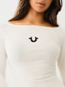 HORSESHOE BOAT NECK LONG SLEEVE TEE