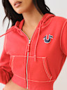 VINTAGE LOGO BIG T CROP ZIP HOODIE