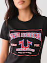 CRYSTAL RETRO HORSESHOE CREW TEE