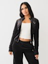 CHAQUETA DEPORTIVA DE TERCIOPELO CON HERRADURA EN CRISTAL