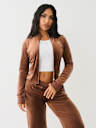 CHAQUETA DEPORTIVA DE TERCIOPELO CON HERRADURA EN CRISTAL