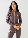 HORSESHOE LOGO CROP ZIP TRACK JACKET