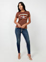 CRYSTAL ARCHED LOGO SLIM TEE